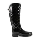 Women's Refined Adjustable Quilted Slim Fit Tall Rain Boots