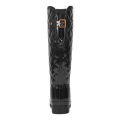 Women's Refined Adjustable Quilted Slim Fit Tall Rain Boots