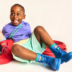 Little Kids Stamp Lace-Up Waterproof Ankle Boots